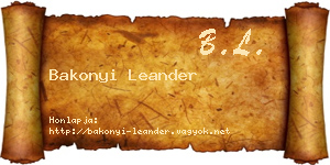 Bakonyi Leander névjegykártya