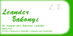 leander bakonyi business card